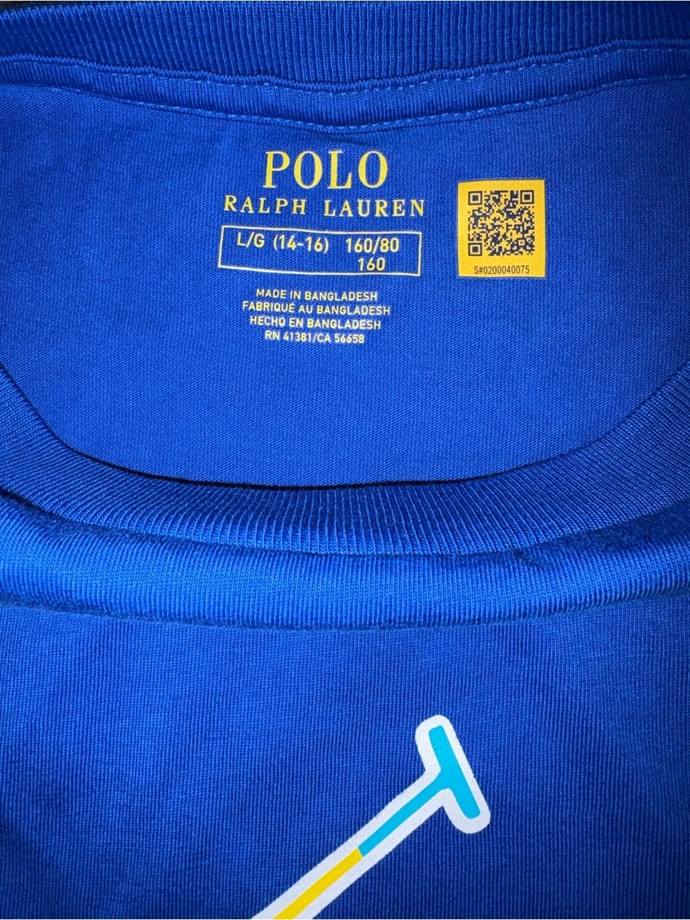 Ralph Lauren Royal Blue Short-Sleeve Polo Player Graphic Tee